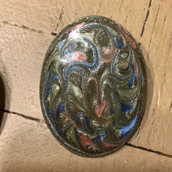 Vintage Sparkly Green, Pink & Blue Earrings 80 90 - Picture 5 of 8